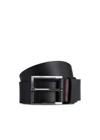 Hugo, Herren, Hugo Lederg&uuml;rtel &raquo;Geek_Sz35&laquo; mit kontrastfarbenen N&auml;hten und dezenter Metallschliesse, schwarz, 105, Lederg&uuml;rtel von BOSS Black