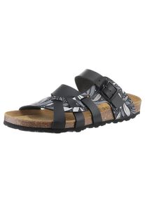 Aniston SHOES , Pantolette, Sommerschuh, Schlappen mit verstellbaren Schnallen , schwarz-weiss , Sommerliche Pantolette oder Hausschuh zum Schlupfen