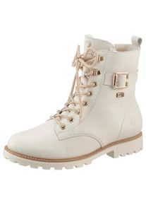 Remonte , Damen , Winterboots , Blockabsatz, Schnürboots, Outdoorschuh mit Zierschnalle , weiss , Modische Stiefelette mit Tex-Membran - dadurch...