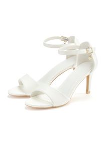Lascana, Unisex, Lascana High-Heel-Sandalette &raquo;Sommerschuh&laquo; Sandale, Sandalette, Riemchensandalette VEGAN, wei&szlig;, 42, Angenehme Absatzh&ouml;he von 8 cm