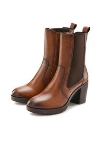 Lascana, Unisex, Lascana Stiefelette aus Leder im Chelsea-Look, Stiefel, Boots, braun, 42, Im angesagten Chelsea-Style