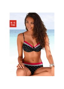 Lascana , Bügel-Bikini-Top »Monroe« , schwarz , Modischer Streifen und Punkte Mix