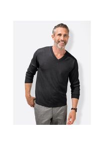 Marco Donati, Herren, V-Ausschnitt-Pullover &raquo;V-Pullover&laquo;, anthrazit, meliert, 56, Schurwolle (Merino)