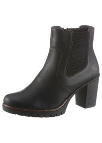 Rieker, Unisex, Stiefelette , Boots, Chelsea-Stiefelette, Blockabsatz, in elegantem Look, schwarz, 41, Mit seitlichem Stretcheinsatz