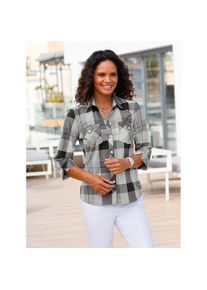 Casual Looks , Karobluse , schwarz-weiss , mit 50% Baumwolle