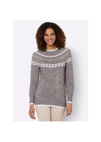 Casual Looks , Norwegerpullover »Pullover« , grau , reine Baumwolle