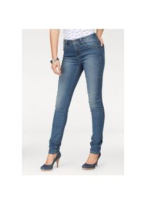 Arizona, Unisex, Slim-fit-Jeans &raquo;Curve-Collection&laquo; hohe Leibh&ouml;he, Five-Pocket-Design, Zip-Fly, blau used, 42, N-Gr, Slim-Fit-Jeans mit hoher Leibh&ouml;he 