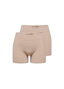 Only , Hotpants »ONLVICKY S-LESS MINI SHORTS 2-PACK«, (Packung, 2 tlg.) , braun , 2-er Packung Hotpants von Only