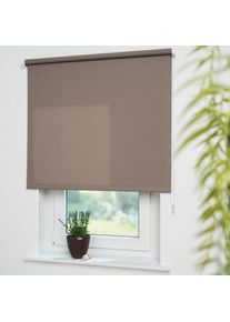 Liedeco, Seitenzugrollo &raquo;Uni&laquo; Lichtschutz mit Bohren freih&auml;ngend Montage ohne Bohren zum Klemmen mit separatem Klemmtr&auml;ger m&ouml;glich, kaffee, Polyester