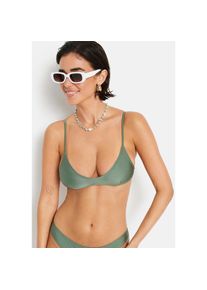 Lscn By Lascana, Unisex, LSCN by LASCANA Bustier-Bikini-Top &raquo;Nele&laquo; mit gl&auml;nzender Beschichtung, olive, 42, Cup C/D, Gl&auml;nzendes Material in trendigen 