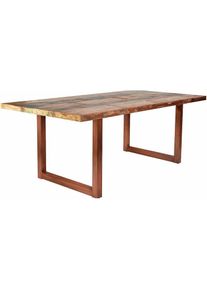Esstisch »Tops« aus recyceltem Altholz und Metall, Shabby Chic, Vintage , braun , Sit