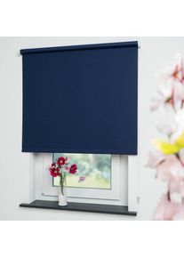 Seitenzugrollo »Uni« verdunkelnd energiesparend mit Bohren , blau , Liedeco , Obermaterial: 100% Polyester