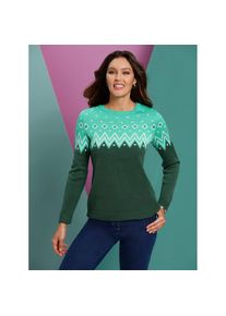 Classic Basics , Norwegerpullover »Langarm-Pullover« , grün , attraktives Norwegermuster