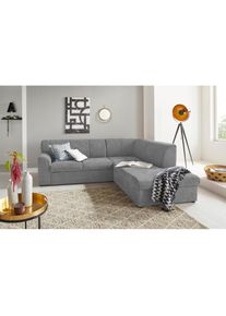 Ecksofa »Topper zeitlos elegant, kompakte Stellmasse, OTTOs Choice, L-Form« mit Ottomane, wahlweise mit Schlaffunktion , grau , DOMO collection