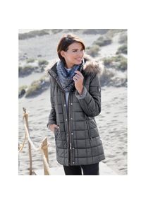 Casual Looks , Steppjacke mit Kapuze , grau , formgebende Wiener Nähte