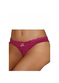Lascana, Unisex, Lascana String &raquo;Premium Dessous&laquo; aus zarter Spitze mit feiner Zierschleife und Accessoire, beere, 32/34, Femininer String in edler 
