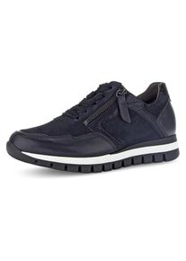Gabor , Keilsneaker »Turin«, Freizeitschuh, Halbschuh, Schnürer mit Komfortweite H (=sehr weit) , blau , Sneaker im modischen Materialmix