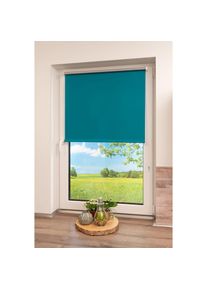 Seitenzugrollo &raquo;Thermo Klemmfix-Rollo&laquo; verdunkelnd energiesparend ohne Bohren 1 St&uuml;ck , blau , K-home , Obermaterial: 100% Polyester