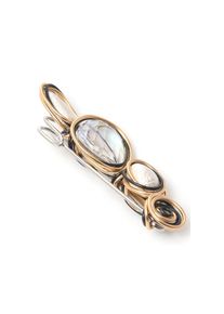 Firetti , Brosche »Schmuck Geschenk Ansteckschmuck tricolor«, mit Glasstein , rosegold , Elegante Brosche für Frauen in Tricolor-Optik