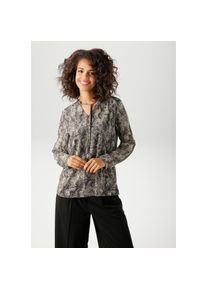 Aniston CASUAL , Schlupfbluse, mit trendigem Schlangendruck - jedes Teil ein Unikat - NEUE KOLLEKTION , Gefütterte Bluse aus zartem Chiffon