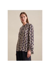 Seidensticker, Unisex, Seidensticker Klassische Bluse &raquo;Schwarze Rose&laquo; Tunika Druck, dunkelblau, S(36), Passform: Regular