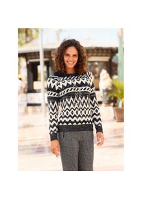 Casual Looks , Strickpullover »Pullover« , schwarz , mit 50% Baumwolle