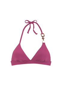 Lascana , Damen , Triangel-Bikini-Top &raquo;Yves&laquo;, mit edlen Zieraccessoires , lila , Mit herausnehmbaren Cups