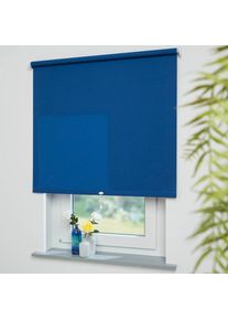 Springrollo »Uni« Lichtschutz mit Bohren freihängend Rollowelle 36 mm, starke Feder , blau , Liedeco , Obermaterial: 95% Polyester, 4% Metall, 1%...