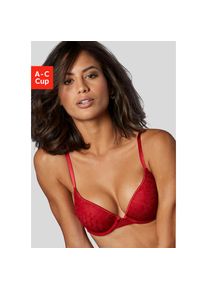 s.Oliver, s.Oliver Push-up-BH in schimmernder Optik, sexy Dessous, chili, 75, Cup A, Push-up-BH