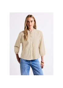 Street One, Unisex, Street One Schluppenbluse mit durchgehender Knopfleiste und R&uuml;schen, moonstone sand, 42, 3/4-Arm-Bluse von Street One