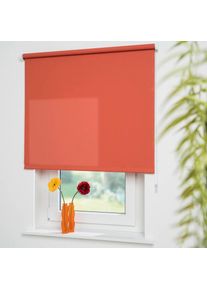 Seitenzugrollo »Uni« Lichtschutz mit Bohren freihängend Montage ohne Bohren zum Klemmen mit separatem Klemmträger möglich , orange , Liedeco ,...