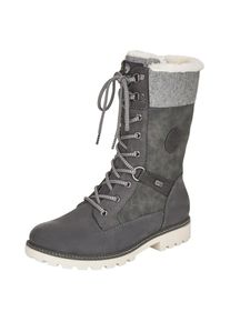 Remonte , Damen , Winterstiefel Schn&uuml;rboots, Stiefelette mit wasserabweisender Tex-Ausstattung , grau , Mit kurzem Schaft und Textilbesatz am...