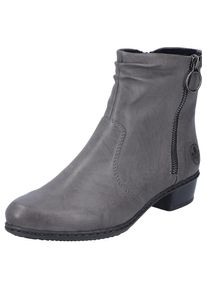 Rieker, Unisex, Stiefelette mit praktischem Innen-Reissverschluss, grau, 41, Mit Zier-Reissverschluss an der Aussenseite