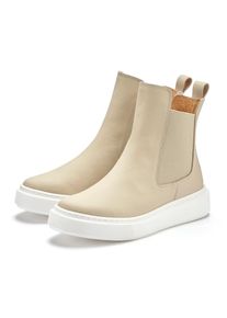 ELBSAND , Stiefelette, Chelseaboots, Schlupfstiefel, Stiefel, Sommerstiefelette aus Leder , beige , Modische Chelseaboots aus hochwertigem Leder -...