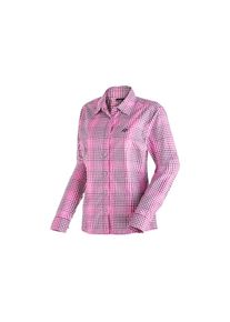 Maier Sports, Unisex, Funktionsbluse &raquo;Nanni&laquo; Unisex Bluse, langarm Karobluse f&uuml;r Outdoor und Freizeit, rosa, 56, Karierte Langarm-Bluse f&uuml;r Reisen und