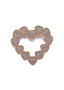 Firetti, Unisex, Brosche &raquo;Schmuck Geschenk Ansteckschmuck Herz&laquo; () mit Glasstein, goldfarben,, transparent, transparent, Einheitsgr&ouml;&szlig;e, S&uuml;sse 