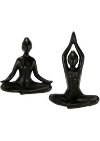 Dekofigur »Yoga-Frau«, 2er Set, Yogafigur, Yogaskulptur , schwarz , I.GE.A.