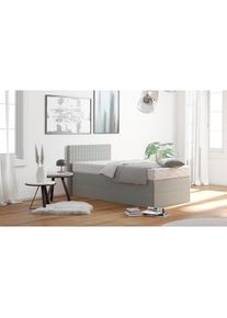 Boxspringbett mit Zierkissen, wahlweise mit Topper , grau , Westfalia Schlafkomfort