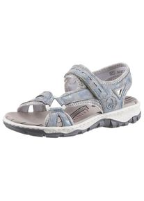 Rieker , Riemchensandale , Sommerschuh, Sandalette, Keilabsatz, in Used-Optik , blau , In Trekking-Optik