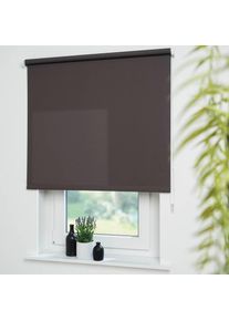 Seitenzugrollo &raquo;Uni&laquo; Lichtschutz mit Bohren freih&auml;ngend Welle 36 mm stabiler Kettenzug , braun , Liedeco , Obermaterial: 95% Polyester, 4% Metall,...