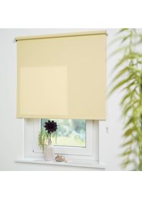 Seitenzugrollo &raquo;Uni&laquo; Lichtschutz mit Bohren freih&auml;ngend Welle 36 mm stabiler Kettenzug , gelb , Liedeco , Obermaterial: 95% Polyester, 4% Metall,...