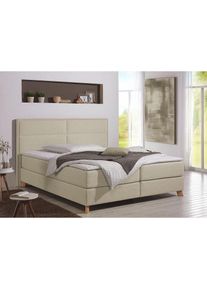 Boxspringbett »Caria« in 5 Breiten, 3 Matratzen-Ausführungen, 2 Härtegraden, Topper , beige , Home Affaire