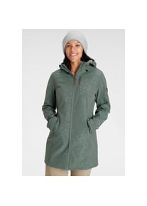 Polarino, Unisex, Softshellmantel Wasser,- und windabweisend sowie atmungsaktiv, dunkelgr&uuml;n, 48, Modischer Funktionsmantel aus elastischem Softshell