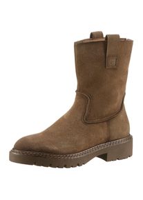 Tamaris , Stiefelette , Blockabsatz, Westernboots mit Ziernähten und seitlichen Laschen , braun , Trendige Stiefelette mit Innenreissverschluss und...