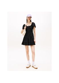 Tommy Jeans, Unisex, Minikleid &raquo;TJW ROUCHE MINI POPLIN DRESS EXT&laquo;, schwarz, XXL (44), N-Gr, Sommerkleid von Tommy Jeans