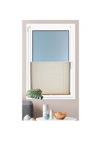 Kutti, Plissee &raquo;Brisa&laquo; Lichtschutz ohne Bohren verspannt Klemmfix, Sichtschutz, blickdicht, einfarbig, Klemmtr&auml;ger, beige, Obermaterial: 100% 