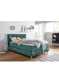 Boxspringbett »Salo«, incl. Topper, 6 Breiten, 2 Härtegrade, TFK auch in Härtegrad 4 , blau , Andas