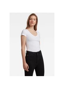G-Star Raw G-Star, Unisex, G-STAR V-Shirt &raquo;Base v t wmn cap sl&laquo; mit kleinem Logodruck vorne, wei&szlig;, M, Basic Shirt "Base" von G-STAR