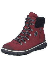 Rieker, Unisex, Winterboots , Schn&uuml;rboots, Stiefelette, TEX-Membran, mit gepolstertem Schaftrand, bordeaux, schwarz, 41, Schn&uuml;rboots mit 