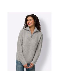 Heine , Strickpullover »Troyer-Pullover« , grau , gerade Schnittführung